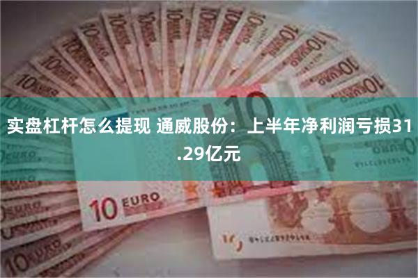 实盘杠杆怎么提现 通威股份：上半年净利润亏损31.29亿元