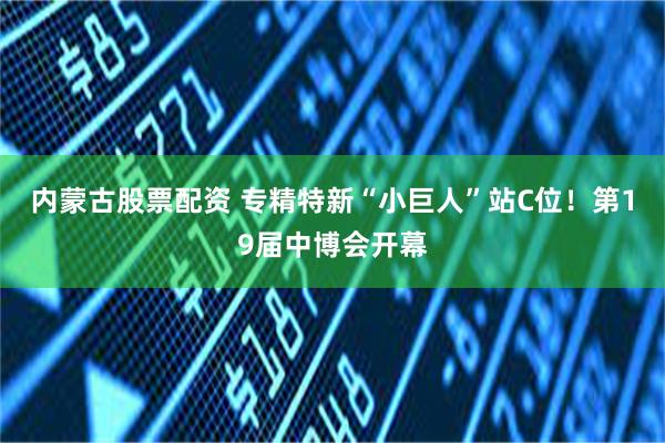 内蒙古股票配资 专精特新“小巨人”站C位！第19届中博会开幕