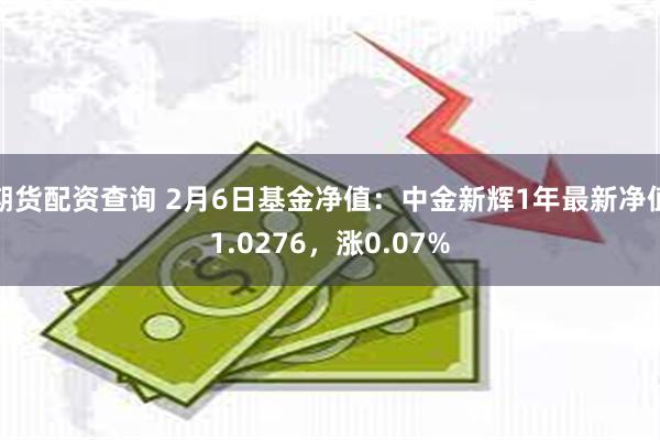 期货配资查询 2月6日基金净值：中金新辉1年最新净值1.0276，涨0.07%