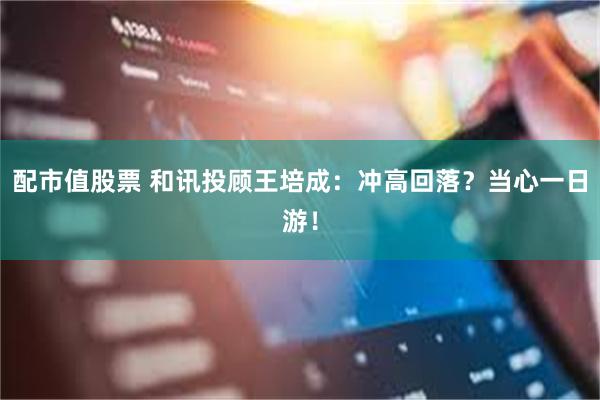 配市值股票 和讯投顾王培成：冲高回落？当心一日游！